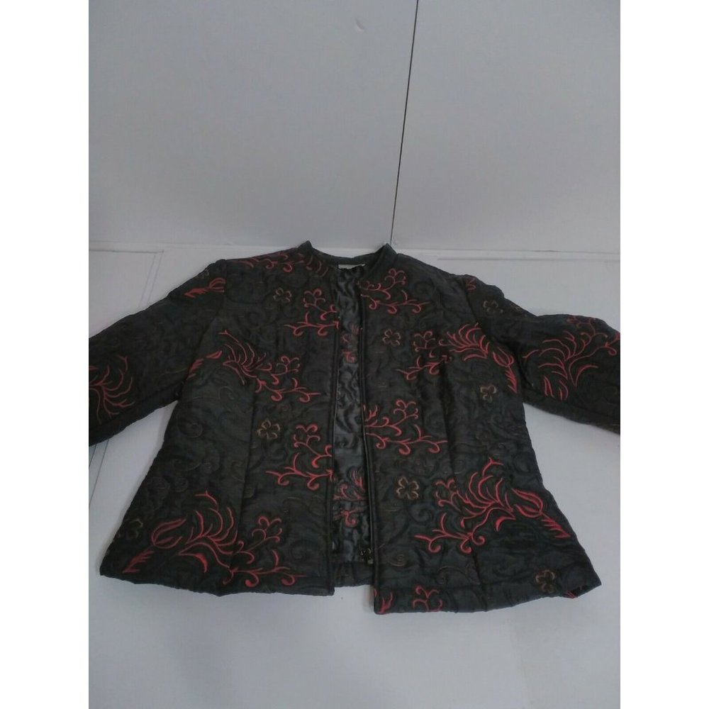 Linea Domani ladies jacket Black/Red 100% Polyester Size Medium - Picture 9 of 9